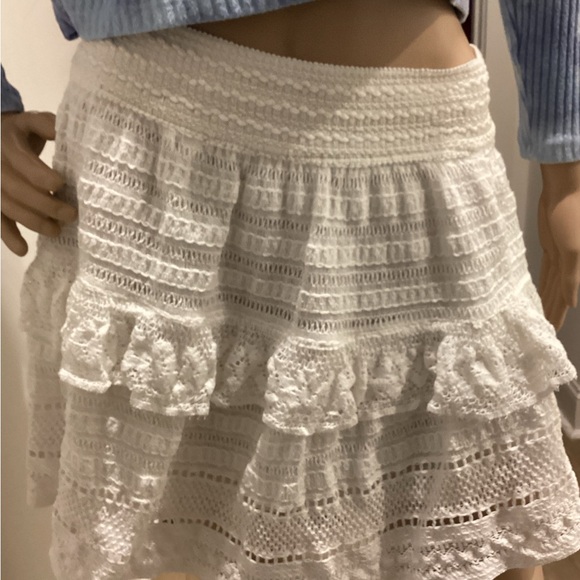 Aerie White Lace Ruffle Mini Skirt - Picture 5 of 8